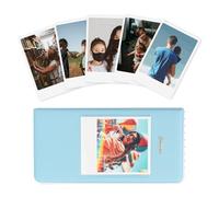 VOVMOEYA 64 Pocket Photo Album for Fujifilm Instax Wide 400/300/210, for Polaroid Cameras Slip In Photo Book Album 16-Page Holds 64 Pictures 3.5 x 4.5 Inch Camera Film Storage Blue