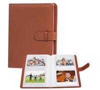 VOVMOEYA 80 Pocket Photo Album 3.5 x 4.5 Inch Camera Film Storage, For Polaroid Cameras, For Fujifilm Instax Wide 400/300/210 Slip In Photo Book Album 20-Page Holds 80 Pictures-Brown