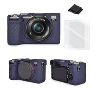VOVMOEYA Camera Accessory Kit Compatible with Sony Alpha 7C II Textured Surface A7CM2 Silicone Protective Case&LCD Screen Protector[2 Packs]&One Hot Shoe Cover