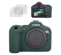 VOVMOEYA Camera Case for Canon EOS R6 Mark III, Accessories for Canon EOS R6 MarkIII, Silicone Protective Cover with 2 Pack 0.25mm Ultra-Thin LCD Tempered Films, Anti-Slip & Anti-Scratch-Dark Green