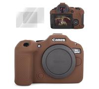 VOVMOEYA Camera Case for Canon EOS R6 Mark III, Accessories Set for Canon EOS R6 MarkIII, Silicone Protective Cover with 2 Pack 0.25mm Ultra-Thin LCD Tempered Films, Anti-Slip & Anti-Scratch-Brown