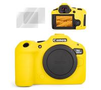 VOVMOEYA Camera Case for Canon EOS R6 Mark III, Accessories Set for Canon EOS R6 MarkIII, Silicone Protective Cover with 2 Pack 0.25mm Ultra-Thin LCD Tempered Films, Anti-Slip & Anti-Scratch-Yellow