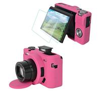 VOVMOEYA Camera Case For Canon Powershot G7 X Mark III with 2 Screen Protectors, G7X III G7XIII G7X3 Silicone Case, Soft Protective Lightweight, Detachable Lens Cover, Barbie Pink