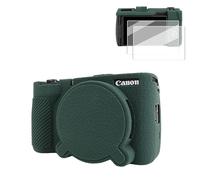 VOVMOEYA Camera Case for Canon PowerShot V1 with 2 Screen Protectors, Silicone, Soft Protective Lightweight, Detachable lens cap