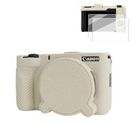 VOVMOEYA Camera Case for Canon PowerShot V1 with 2 Screen Protectors, Silicone, Soft Protective Lightweight, Detachable lens cap