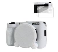VOVMOEYA Camera Case for Canon PowerShot V1 with 2 Screen Protectors, Silicone, Soft Protective Lightweight, Detachable lens cap