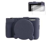 VOVMOEYA Camera Case for Canon PowerShot V1 with 2 Screen Protectors, Silicone, Soft Protective Lightweight, Detachable lens cap