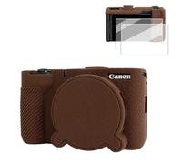 VOVMOEYA Camera Case for Canon PowerShot V1 with 2 Screen Protectors, Silicone, Soft Protective Lightweight, Detachable lens cap