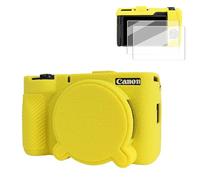 VOVMOEYA Camera Case for Canon PowerShot V1 with 2 Screen Protectors, Silicone, Soft Protective Lightweight, Detachable lens cap
