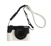 VOVMOEYA Camera Case for Canon PowerShot V1 with Adjustable Shoulder Strap, PU Leathe Half Case for Canon V1, Portable Protective Lightweight