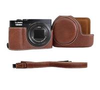VOVMOEYA Camera Case for Panasonic Lumix DC-TZ99 with Adjustable Shoulder Strap, PU Leather Case for Lumix TZ99, Removable Cover, Stylish Protective Lightweight