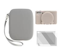 VOVMOEYA Camera Case for PowerShot SX730/SX740 HS, sx730/740 hs Camera case Accessories Kit,EVA Hard Carrying Bag + Soft Silicone Protective Cover + 2 LCD Tempered Films-Grey/Pink