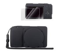 VOVMOEYA Camera Silicone Case Set for Ricoh GR IV,GR4 gr iv case with 2PCS Screen Protector + 1 Wrist strap with all-around protection,Detachable lens cap-Black