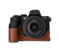 VOVMOEYA Protective Camera Case for Nikon Z50 II Mirrorless Camera,For Nikon Z50II Half Case with Soft Microfiber Inner For Nikon Z50 II Camera Cover Function Well 1/4"-20 Hole Retro PU-CF