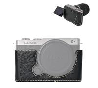 VOVMOEYA Protective Camera Case for Panasonic LUMIX S9,LUMIX DC-S9 Half Case with Soft Microfiber Inner LUMIX S9 Mirrorless Camera Cover Function Well 1/4"-20 Thread Hole Retro PU Texture-Dark Black