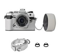 VOVMOEYA Protective Camera Case Kit for Olympus OM-5/OM-D E-M5 III Camera,OM System OM-5 Camera Cover E-M5 III Half Case with 16-50MM Front Lens Cap with Adjustable Shoulder Strap-Grey
