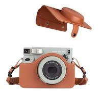 VOVMOEYA Protective case Compatible with Fujifilm Instax Wide 400 Instant Film Camera-Full Cover Type with snap Button with carring Strap Retro Camera Bag Synthetic Leather Retro Brown