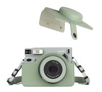 VOVMOEYA protective case compatible with Fujifilm Instax Wide 400 Instant Film Camera-full cover type with snap button with carring strap retro camera bag synthetic leather Sage Green