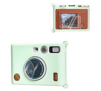 VOVMOEYA Silicone Case & Tempered Glass Screen Protector & PET Lens Flim For Fujifilm Instax Mini Evo,Accessories for Fuji Instax Mini Evo,No Camera-Pink