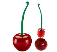 Vovofi Toilet Brush Set Creative Lovely Cherry Shape Hideaway Compact Lavatory Brush with Holder Bathroom Tool