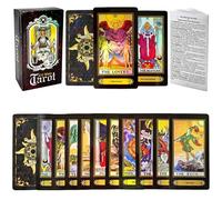 VOVOH Tarot Cards Deck, 78 Holographic Classic Tarot Cards with Surface Laser with English Edition Guidebook for Beginners (English Edition)