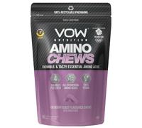 Vow Amino Chews, Chewable and Tasty Essential Amino Acids, BCAA, EAA Complex, L-Leucine, L-Lysine, L-Valine, L-Isoleucine, Vegan, Informed Sport Approved (Berry Blast)