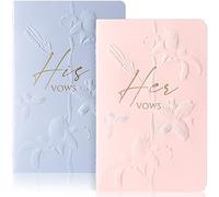 Vow Books,for Wedding Vow Books Wedding Gift for Bride and Groom Vows Book his and Hers with 28 Pages-5.5 * 3.5 in Wedding Notebook with Gilded Font Set of 2 （Pink and Blue）