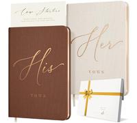 Vow Books His and Hers - Linen Wedding Vow Books Perfect as Bride & Groom Gifts, Wedding Registry Ideas - His & Hers Gifts Wedding Vow Book - Wedding Essentials & Accessories [Ivory & Terracotta]