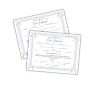 Vow Renewal Ceremony Certificate 6pk 8.5x11” on Linen Spiritual to Frame Wedding Vows Keepsake Certify That Love Renewal Blue Lace