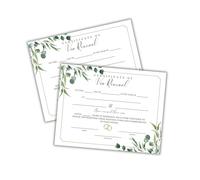 Vow Renewal Certificate on Linen 6pk 8.5x11” Marriage License Gold Greenery Celebration Anniversary Document to Frame Classic Ceremony Keepsake Milestone