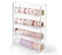 Vowcarol Clear Stackable Drawer Organizer, Plastic Drawer Organizer for Office and Bathroom, 9.5" x 7" x 2.5", Clear, Modern, Approx 60 Standard Size Washi Tapes