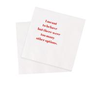 VOWFOO Funny Cocktail Napkins 100Pcs Funny Quotes Saying Disposable Paper Party Napkins 4.5 x 4.5 Two-ply (I Meant To Behave But There Were Too Many Other Options Napkins)