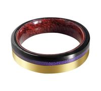 VowKeeper 6mm Textured Carbon Fiber & Wood Men's Wedding Ring with Gold Stripe Decoration, Pipe Cut Edge, Metal, No Gemstone