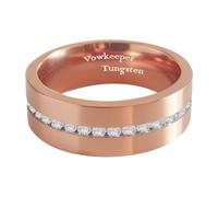 VowKeeper 8mm rose gold stainless steel + full circle of white zirconium in the middle，Size 9