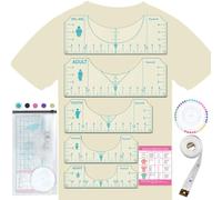 Vowlove T-Shirt Ruler Guide Alignment Tool to Center Designs, All Size Tshirt Measurement Tool for Heat Press Accessories, Left Chest Logo, DTF, Sublimation Blanks, Heat Transfer Vinyl HTV