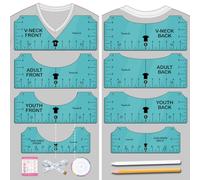 Vowlove Tshirt Ruler Guide for Vinyl Alignment - T Shirt Measure Rulers Guide, Shirt Measurement Centering Tool Heat Press Screen Printing V-Neck Embroidery Accessories Sublimation Blanks Product