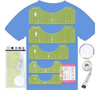 Vowlove Tshirt Ruler Guide for Vinyl Alignment - T Shirt Rulers to Center Designs Graphics Placement, Tee Shirt Measurement Ruler Heat Press Accessories Tool Sublimation Blanks HTV Heat Transfer Vinyl