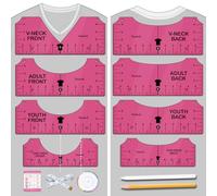Vowlove Tshirt Ruler Guide for Vinyl Alignment: T Shirt Rulers to Center Designs, Tee Shirt Alignment Tools for Heat Press, Sewing Accessories HTV Heat Transfer Vinyl, V-Neck Front Back Measurement