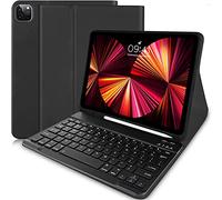 Vowor Keyboard Case for iPad Pro 12.9 (5th 4th 3rd gen 2021 2020 2018), Detachable Keyboard Slim Folio Stand Cover Pencil Holder with Bluetooth Keyboard Detachable UK Layout (Black)