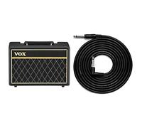 Vox - PB10 Pathfinder 10B - 10W Bass Guitar Practice Amplifier Combo - Black & Guitar Cable - Bass Keyboard E-Drums Instrument Lead - Straight/Angled - 6.35mm 1/4" Jacks - 3m Cable - TIGER GAC42