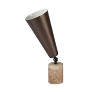 Vox Table Lamp Brown Marble & Matte Bronze Small