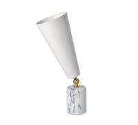 Vox Table Lamp White Marble & Matt Brass/White Small