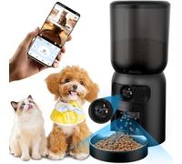 Voxblend Automatic Cat Feeder with Camera 5G WiFi App Control: 5L Automatic Dog Food Storage Container with 2K HD Video and Night Vision, Timed Smart Pet Food Dispenser for Cats and Small Dogs