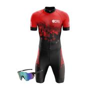 VOXCAUTQ 2025 Men's MTB Triathlon Tri Suit Quick-Drying Cycling Skinsuit,For Cycling Training Road Bike Top Cycling Clothing, Duathlon,TriSuit for Cycling (8,XL)