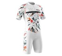 VOXCAUTQ Men's Triathlon Tri Suit Short Sleeve Quick-Drying Cycling Skinsuit,TriSuit for Swimming, for Cycling Training,Pro Trisuit und Triathlon with 3 Rear Pockets (Typ-1,L)