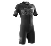 VOXCAUTQ Men's Triathlon Tri Suit Short Sleeve Quick-Drying Cycling Skinsuit,TriSuit for Swimming, for Cycling Training,Pro Trisuit und Triathlon with 3 Rear Pockets (Typ-14,4XL)
