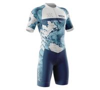 VOXCAUTQ Men's Triathlon Tri Suit Short Sleeve Quick-Drying Cycling Skinsuit,TriSuit for Swimming, for Cycling Training,Pro Trisuit und Triathlon with 3 Rear Pockets (Typ-11,M)