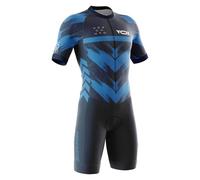 VOXCAUTQ Men's Triathlon Tri Suit Short Sleeve Quick-Drying Cycling Skinsuit,TriSuit for Swimming, for Cycling Training,Pro Trisuit und Triathlon with 3 Rear Pockets (Typ-2,L)