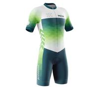 VOXCAUTQ Men's Triathlon Tri Suit Short Sleeve Quick-Drying Cycling Skinsuit,TriSuit for Swimming, for Cycling Training,Pro Trisuit und Triathlon with 3 Rear Pockets (Typ-10,L)