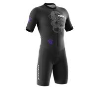 VOXCAUTQ Men's Triathlon Tri Suit Short Sleeve Quick-Drying Cycling Skinsuit,TriSuit for Swimming, for Cycling Training,Pro Trisuit und Triathlon with 3 Rear Pockets (Typ-13,XL)